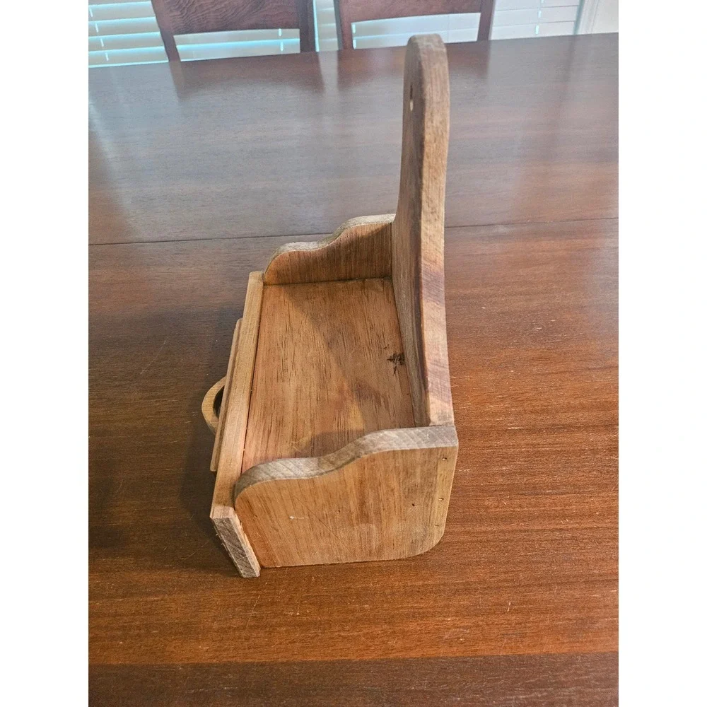 Vintage Wall Mounted Mail Key Holder Organizer Brown Rustic Wood Farmhouse